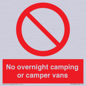 No overnight camping or camper vans